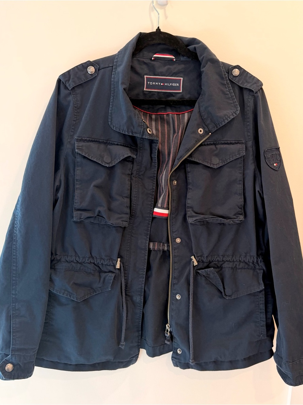Tommy Hilfiger Navy Blue M-65 Military Utility Field Jacket - Size L Woman’s